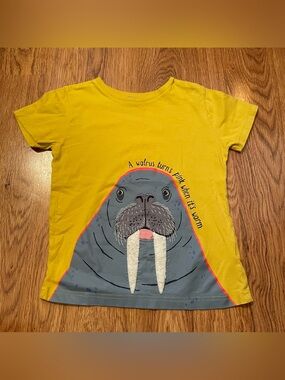 Mini Boden Yellow Walrus Graphic Tee